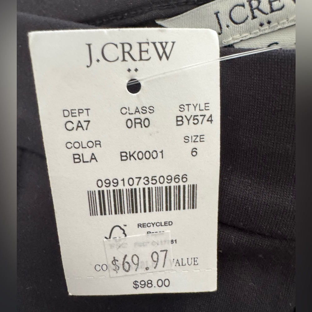 NWT J. Crew Ponte flare Crop pants black Sz 10 Sold Out zipper broken - Picture 11 of 11